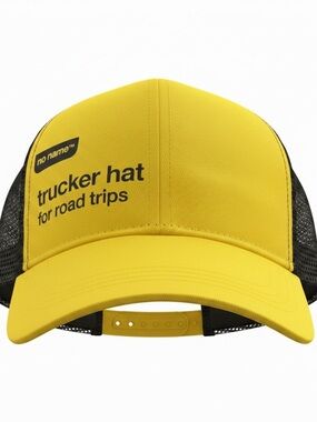No Name Trucker Hat Yellow Black Snapback Road Trip Cap